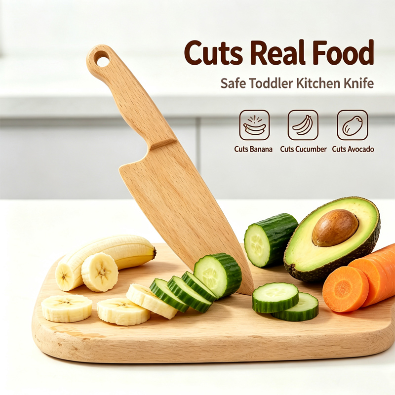 Kitchen Appliances Kids - Wooden Kids Knife for Cooking Cute