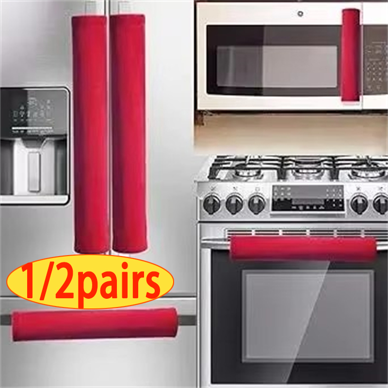 2Pcs/Set  Refrigerator Door Ha - Kitchen Appliances With Red Knobs 评论和价格