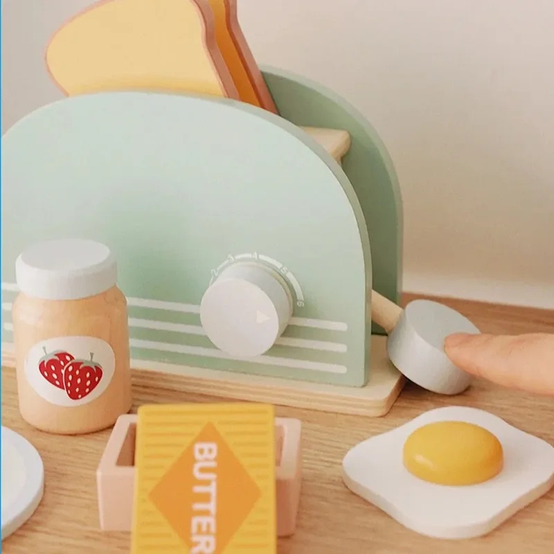 Wooden Simulation Toaster Toy  - Kitchen Appliances Kids 评论和价格